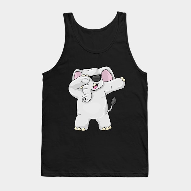 Elephant with Sunglasses at Hip Hop Dance Dab Tank Top by Markus Schnabel